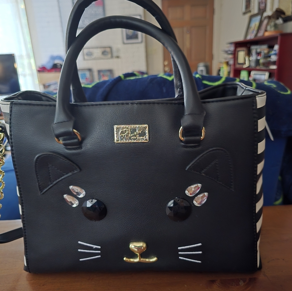 NEW BETSY JOHNSON CAT PURSE
